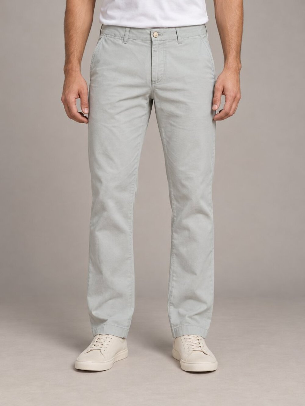 Gap Men’s Cotton Linen Blend Straight Leg Chino Pants Light Gray 34x34